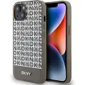 DKNY Pu Leather Repeat Pattern Bottom Stripe Magsafe Iphone 14 Telefon Etui