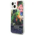 GUESS Guhcp14slflsb Iphone 14.15.13 6.1 Niebieski Flower Liquid Telefon Etui