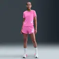 Nike Løstsiddende Nike One Swoosh Dri-FIT-løbeshorts (8 cm) med mellemhøj talje og indershorts til kvinder - Pink