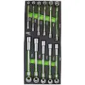JBM Set In Carbon Fiber Finish Eva Tray 11 Pieces L Type Socket Topnøglesæt