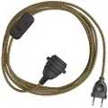 Creative Cables Snakebis Zig-zag E27 Lampeskærm-ledningsnet Med Lampeholder. Zigzag-stofkabel Og 2-polet Stik 1.8 M