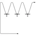 Creative Cables Med Bulb Lumet ´maioliche´ Systemkrans Med Tekstilkabel3 Lampeholdere Og Lampeskærmekrog Og Sort Stik- 10 M