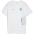 Puma Olympique de Marseille PUMATECH Pocket Tee Youth, Clothing, White/Azure, 11-12Y
