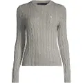 Ralph Lauren Polo Ralph Laurentil kvinder. 211971795001 Grå knudret trøje (L), Casual, Bomuld