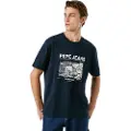 Pepe Jeans Pepe Jeanstil mænd. PM5010087 Thomas navy T-shirt (M), Casual, Bomuld, Korte ærmer, Blå