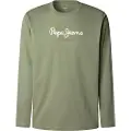 Pepe Jeans Pepe Jeanstil mænd. PM5010135 Eggo T-shirt L grøn (S), Casual, Bomuld, Lange ærmer