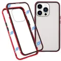 Mtp Products iPhone 13 Pro Magnetisk Cover med Hærdet Glas - Rød