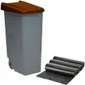 Wellhome Genbrugsbeholder 110 Liter Lukket + 3x Skraldeposer Af 42x57x88 Cm 10 Enheder