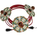Creative Cables Med Bulb Lumet Maioliche-systemkrans Med Tekstilkabel3 Lampeholdere Og Lampeskærmekrog Og Sort Stik 10 M