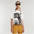 G-Star G-Startil kvinder. D25164-336-1284 T-shirt Multi Print Loose hvid (XS), Casual, Bomuld, Korte ærmer