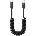 Tech-Protect UB20T UltraBoost indtrækkeligt USB-C-kabel - PD 100W/5A, 180cm - Sort