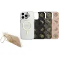 GUESS iPhone 16 Pro Max Guess Elektroplættet Stativkameraramme MagSafe Cover med Udskiftelige Baggrunde