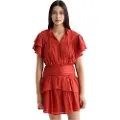 Scotch & Soda Ruffled Gathered Kortærmet Kort Kjole