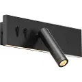 QAZQA Moderne væglampe sort justerbar med USB-C inkl. LED - Modric