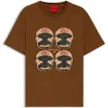 Hugo Boss HUGOtil mænd. 50542560 Diboxer T-shirt brun (L), Casual, Bomuld, Korte ærmer