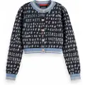 Scotch & Soda Slim Fit Cropped Jacquard Cardigan