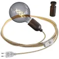 Creative Cables Med Bulb Slangeledning Med Lampeholder I Træstik Og Afbryder Med Rolé Trækabelforskruninger-