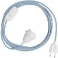 Creative Cables Snakebis Zig-zag E27 Lampeskærm-ledningsnet Med Lampesokkel. Sikksak-stofkabel Og 2-polet Stik 1.8 M