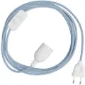 Creative Cables Snakebis Zig-zag E27 Kabelsæt Med Lampeholder. Zigzag-stofledning Og 2-benet Stik 1.8 M