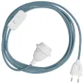 Creative Cables Snakebis E14 Lampeskærm-kabelsæt Med Lampeholder. Farvet Stofkabel Og 2-benet Stik 1.8 M