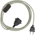 Creative Cables Snakebis Zig-zag E14 Lampeskærm-ledningssæt Med Lampeholder. Zigzag-stofkabel Og 2-polet Stik 1.8 M