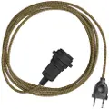 Creative Cables Snake Zig-zag-skærm-stikkontaktlampe Med Zigzag-stofledning Og 2-benet Stik 5 M