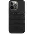 Mercedes Amg Amhcp14xgsebk Iphone 14 Pro Max 6.7 Leather Debossed Lines Telefonetui