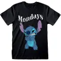 Heroes Inc Lilo & Stitch Stitch Mondays Black T-shirt Med Korte ærmer