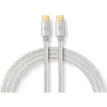 Nedis Guld Cctb64750al10 Usb 3.2 Gen 2-kabel Usb-c M-usb-c M 4k 10 Gb/s Flettet Og Belagt 1 M 100w 60hz