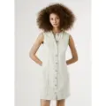 Pepe Jeans Pepe Jeanstil kvinder. PL953766 Aya-kjole off-white (XXS), Hvid, Casual, Bomuld, Uden ærmer/stropper