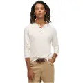 Superdry Superdrytil mænd. M6010843A Off-white langærmet t-shirt med bagerkrave (XXL), Hvid, Casual, Bomuld, Lange ærmer