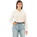 Levi's Levi'stil kvinder. 34574-0042 Klassisk hvid skjorte (M), Casual, Bomuld, Lange ærmer