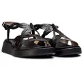 Wonders Wonderstil kvinder. C-6542 Darya læder sandaler sort (38), 1-3 cm, Spænder, Casual