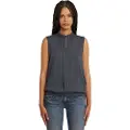 G-Star G-Startil kvinder. D24453-D923-860 Bluse med stand up-krave, mørkegrå (S), Casual, Viscose, Uden ærmer/stropper