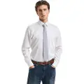 Gant Ganttil mænd. 3230300 Slim Fit hvid satinskjorte (XL), Casual, Party, Bomuld, Klassisk, Lange ærmer