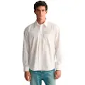 Gant Ganttil mænd. 3240095 Relaxed Fit Heritage Poplin Shirt hvid (M), Casual, Bomuld, Lange ærmer