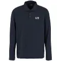 EA7 EA7til mænd. 8NPF15_PJVQZ Core Identity langærmet poloshirt i navyfarvet bomuld med stretch (3XL), Casual, Sport, Multisport, Lange ærmer, B