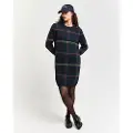 Gant Ganttil kvinder. 4502087 Navy bomuldskjole (M), Casual, Lange ærmer, Blå