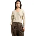 Armani Exchange AIX Armani Exchangetil kvinder. XW000117AF10352U1095 Beige trøje med V-hals (L), Casual, Viscose