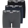 Hugo Boss BOSStil mænd. 50475298 3-pak Power boxershorts marineblå, sort, grå (4XL), Afslappet, Bomuld