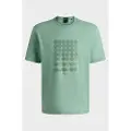 Hugo Boss BOSStil mænd. 50537845 Stribet T-shirt turkis (L), Casual, Bomuld, Korte ærmer