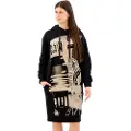 G-Star G-Startil kvinder. D25035-D589-6484 Scene Graphic Hoodie kjole sort (XXS), Casual, Lange ærmer, Økologisk bomuld, Bæredygtig