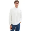 Tom Tailor 1040158 Relaxed Cotton Linen Skjorte Med Lange ærmer