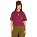 Timberland Timberlandtil kvinder. TB0A5RZX6481 T-shirt i flere lag, bordeaux (XS), Casual, Bomuld, Korte ærmer, Burgund