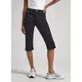 Pepe Jeans Pepe Jeanstil kvinder. PL801129U91 Bermuda Skinny Crop Hw sort (31), Casual, Økologisk bomuld