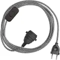 Creative Cables Snakebis Zig-zag E14 Lampeskærm-ledningsnet Med Lampeholder. Sikksak-stofkabel Og 2-polet Stik 3 M