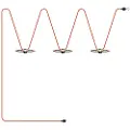 Creative Cables Lumet ´maioliche´ Systemkrans Med Tekstilkabel. 3 Lampeholdere Og Lampeskærme. Krog Og Sort Stik 10 M