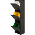 Wellhome Metallisk 3-rums Skraldespand Og Genbrugsbeholder 51l