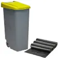 Wellhome Genbrugsbeholder 110 Liter Lukket + 3 Skraldeposer Af 51x42.5x87.5 Cm 10 Enheder