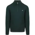 Gant Ganttil mænd. 87213 Grøn pullover med halv lynlås (XL), Casual, Bomuld, Lange ærmer
